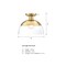 Designers Fountain Rey 13 in. 1-Light Brushed Gold Modern Semi Flush Mount with Clear Glass Shade for Bedrooms D308M-SF-BG - alternate 8